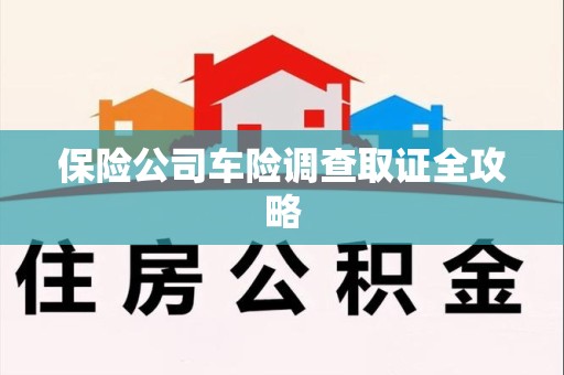 永定保险公司车险调查取证全攻略